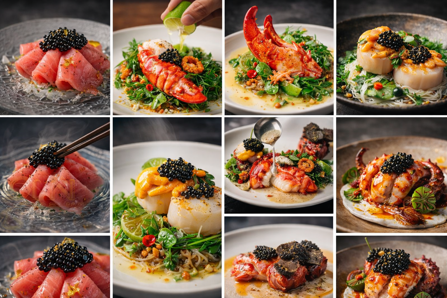 Tuna & Lobster Caviar Pairing Board