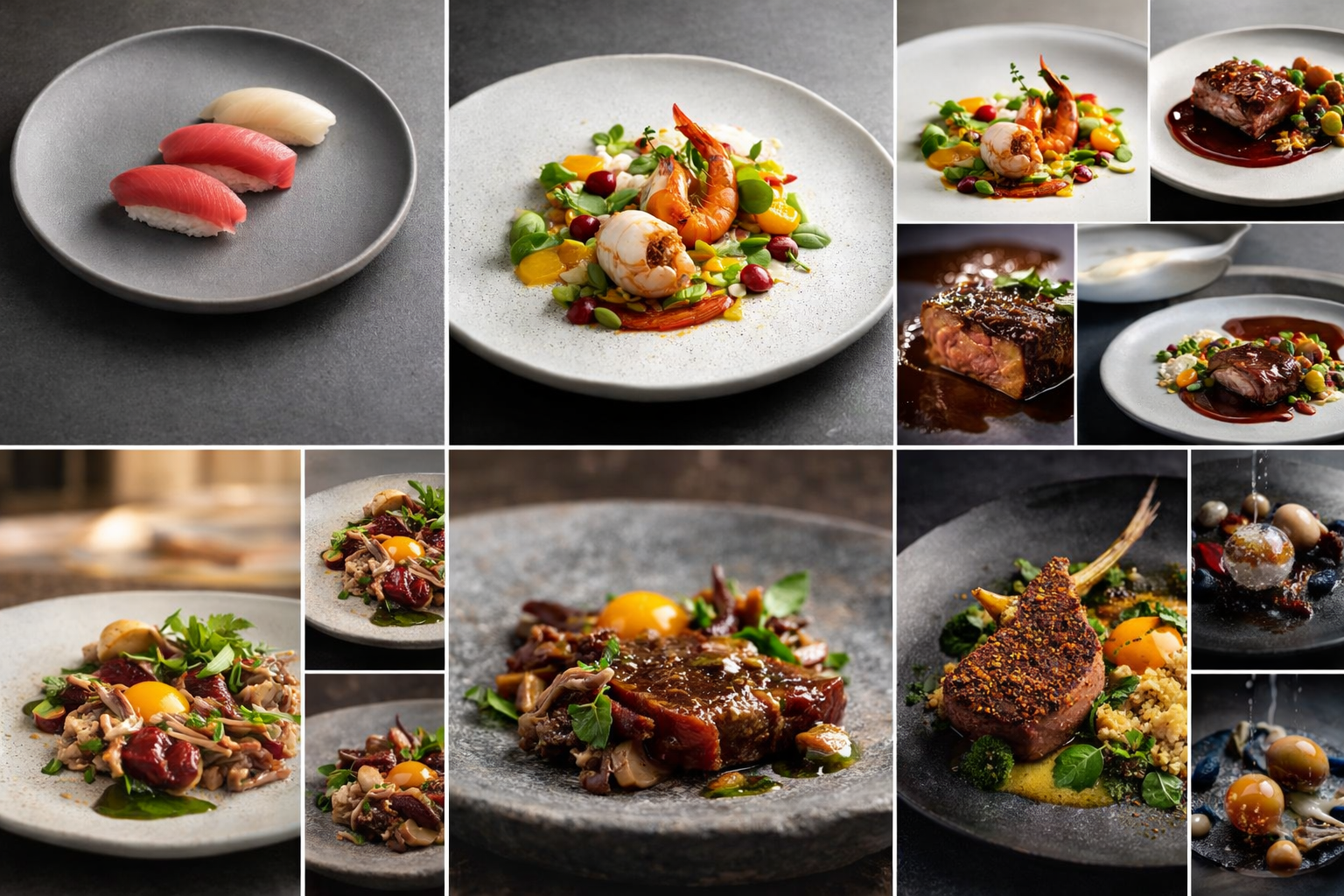 Sashimi, Duck & Melting Cream Sequence