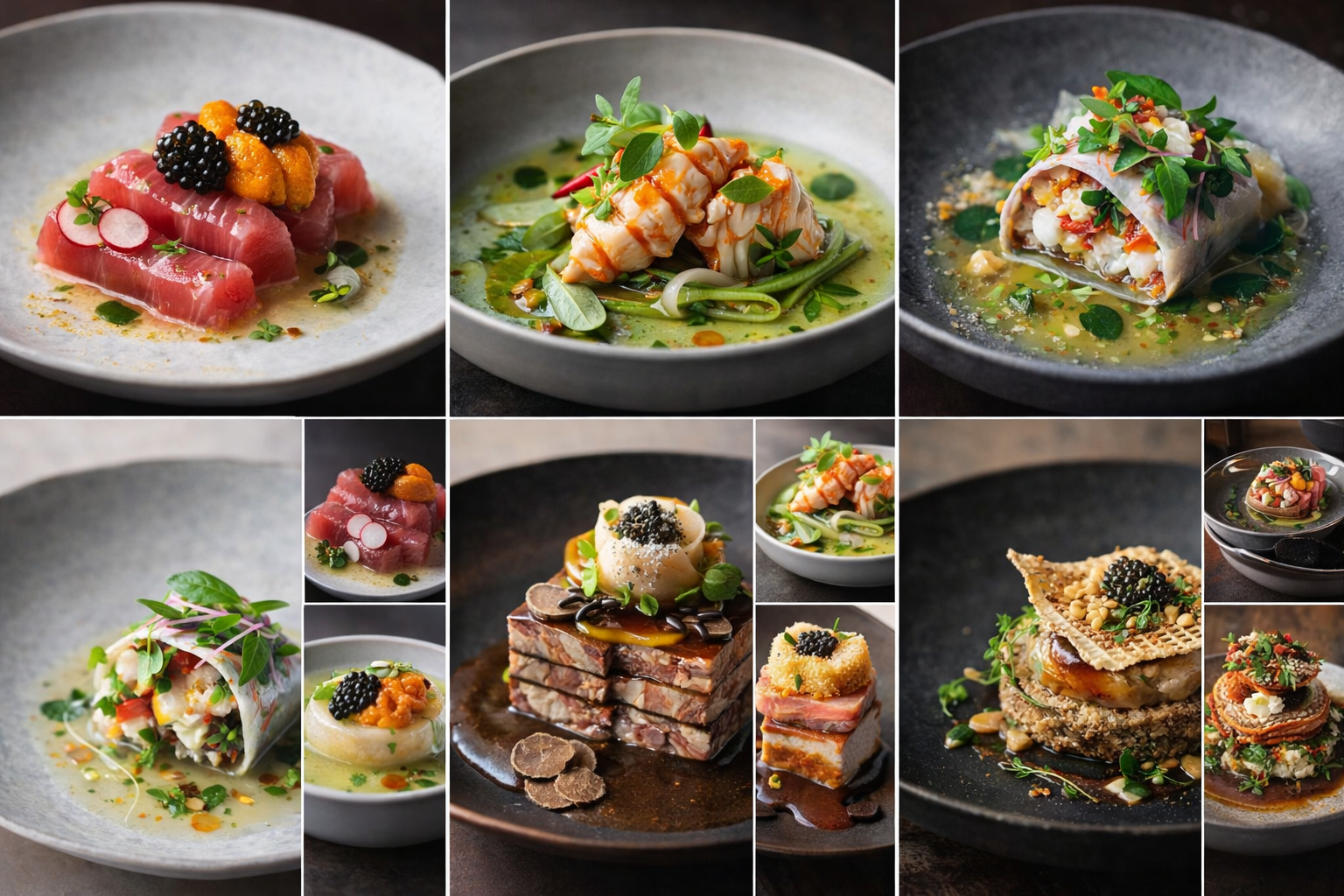 Wagyu, Uni & Lobster Tasting Panel