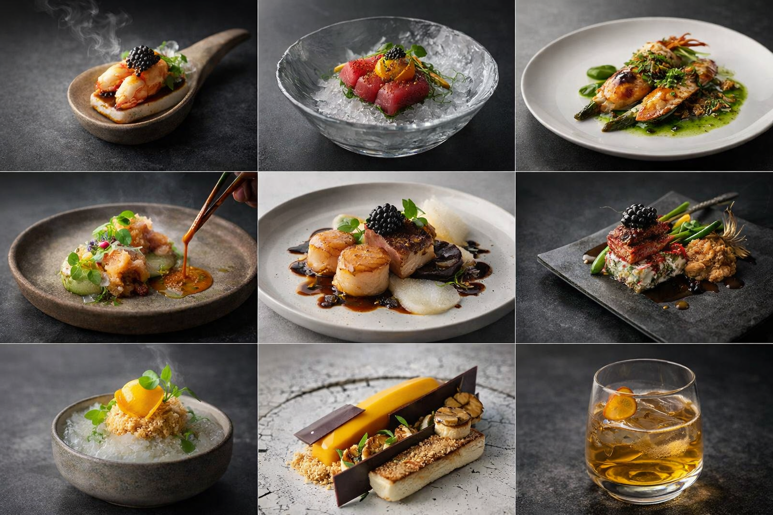 Labeled Asia Route Caviar Menu Board