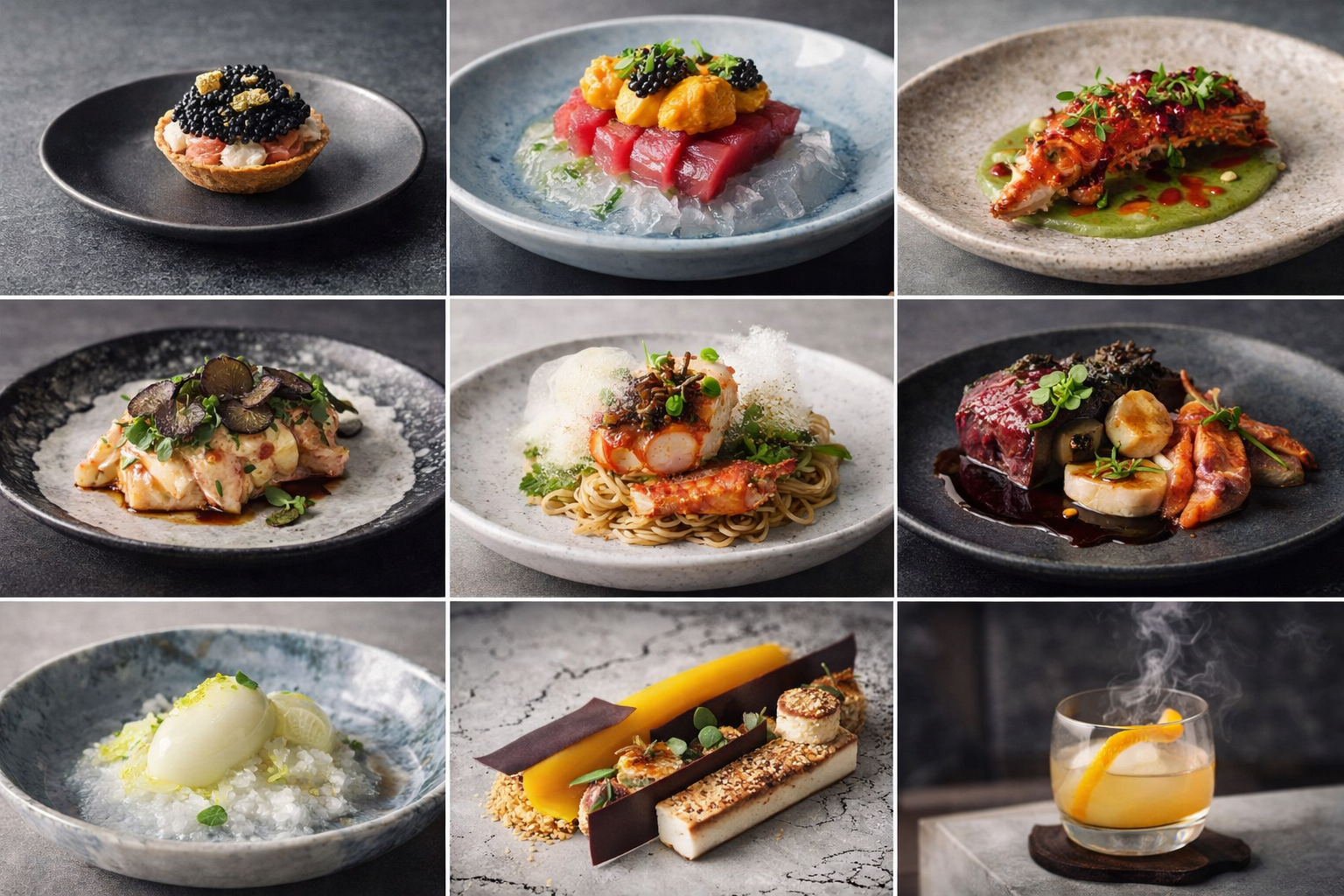 Steaming Wagyu & Scallop Caviar Table