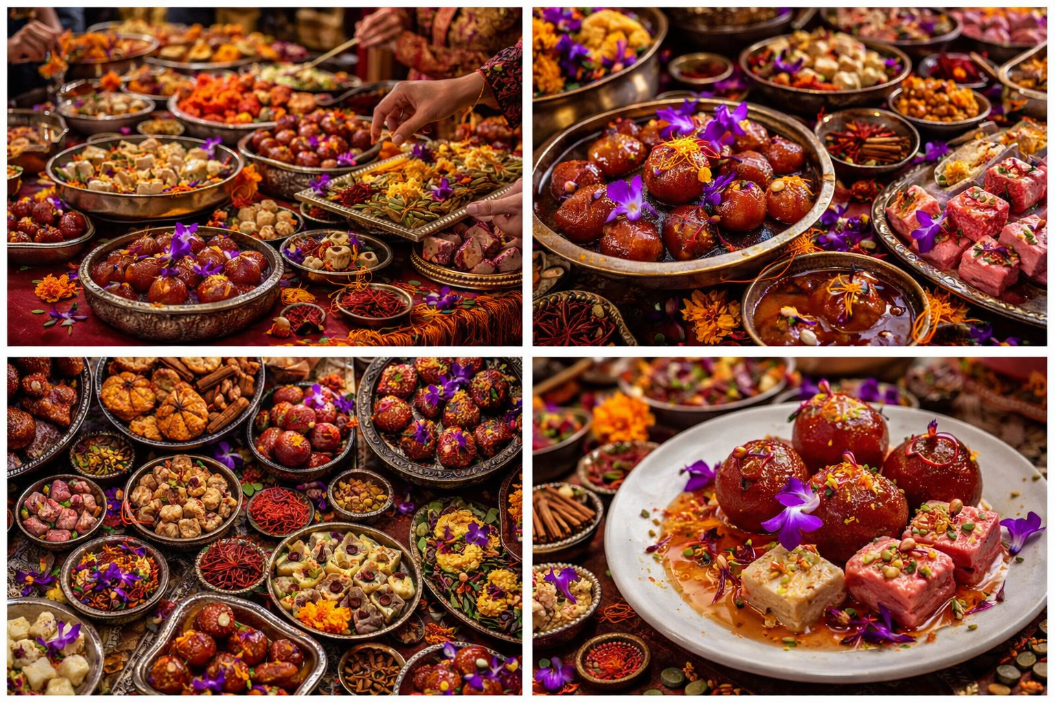 Elegant Floral Desserts Event Buffet