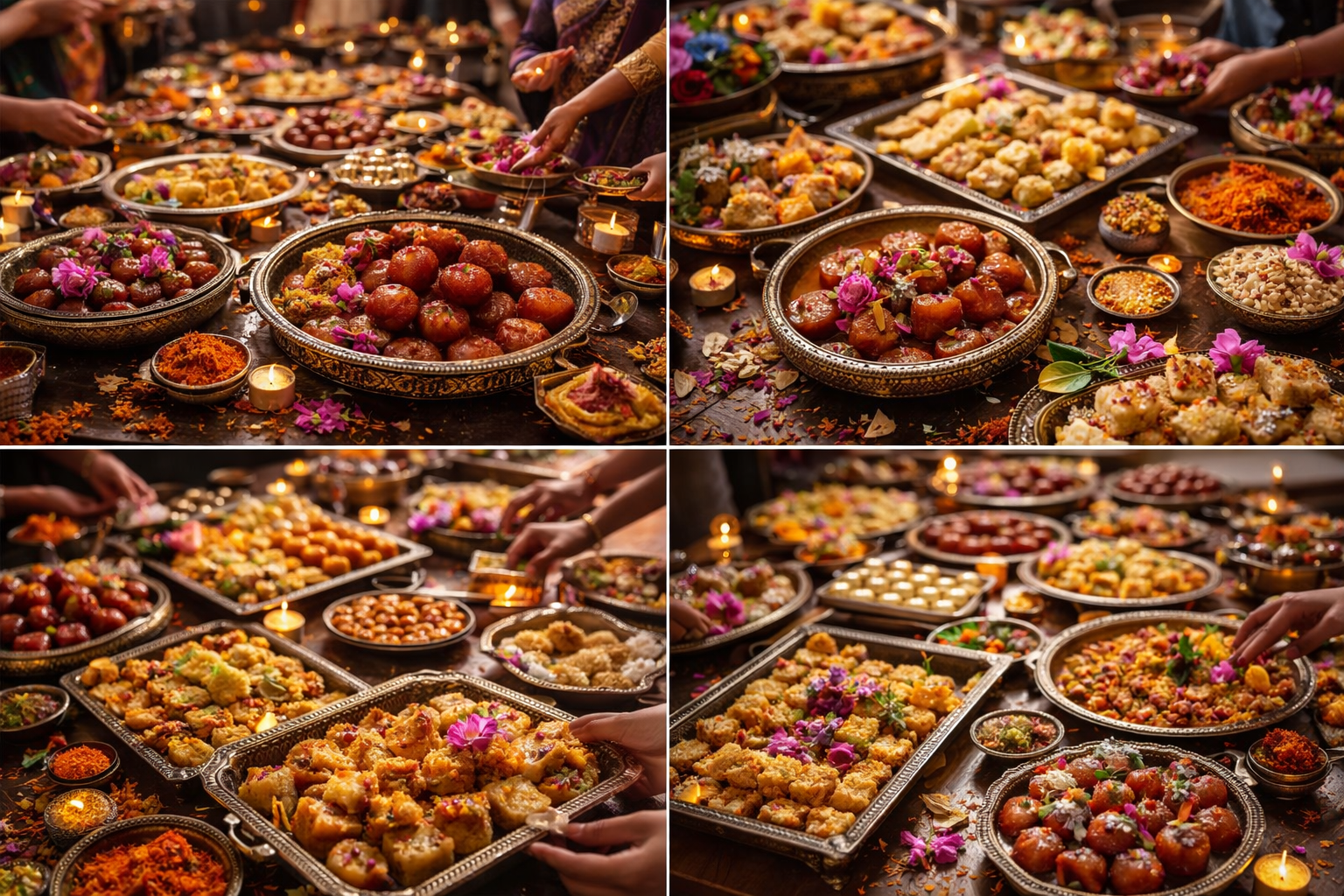 Elegant Floral Desserts Event Buffet