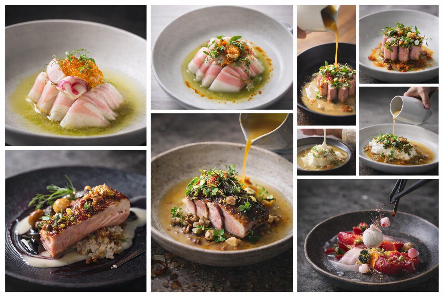 Scallop, Lobster & Lamb Tasting Mosaic I