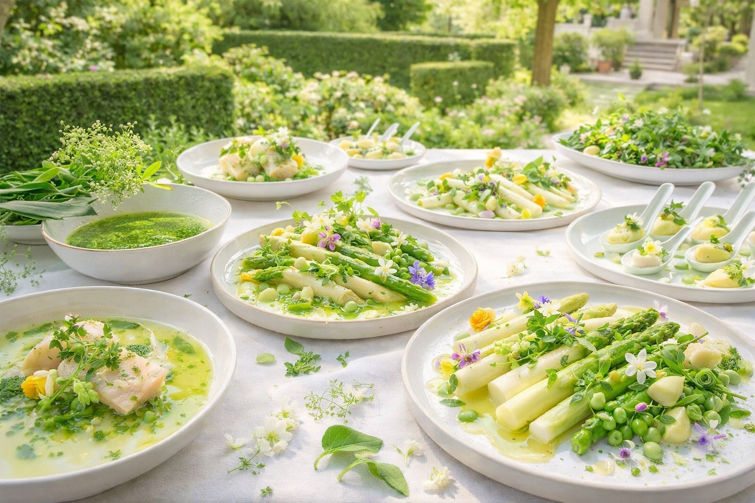Elegant Spring Plating Event Buffet