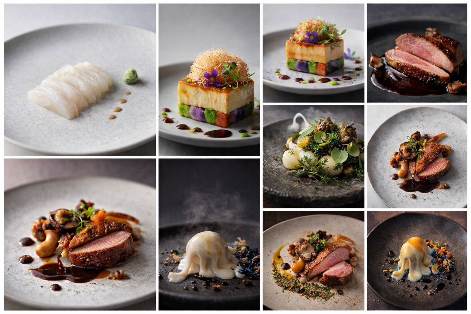 Modern Degustation Progression Collage